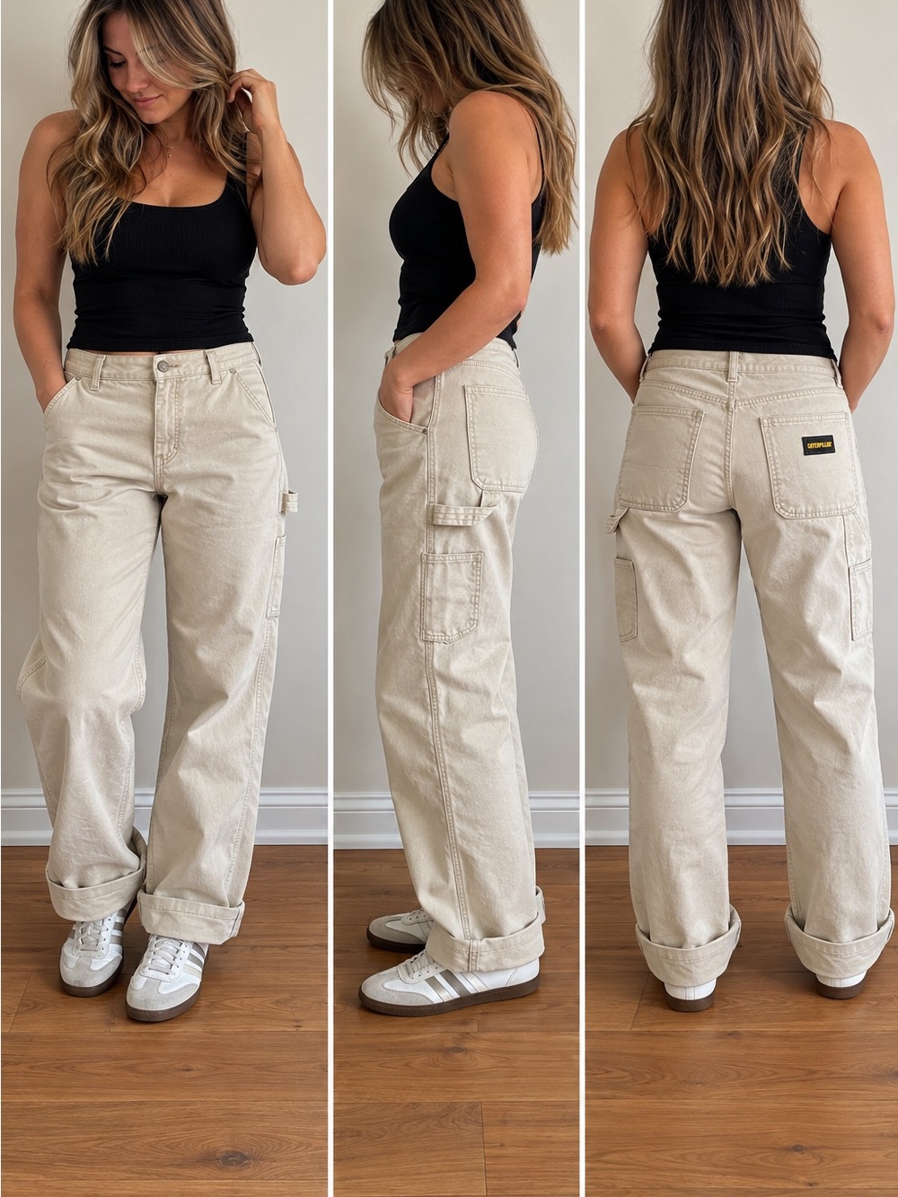 CAT Caterpillar Women’s Size 12 Beige Cargo Carpenter Utility Pants